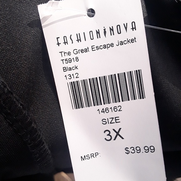 Fashion Nova The Black Great Escape Jacket Cape 3X - Picture 8 of 8